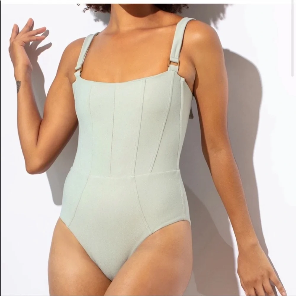 Revel Rey Hunter one piece swimsuit -Sage- - Picture 3 of 8
